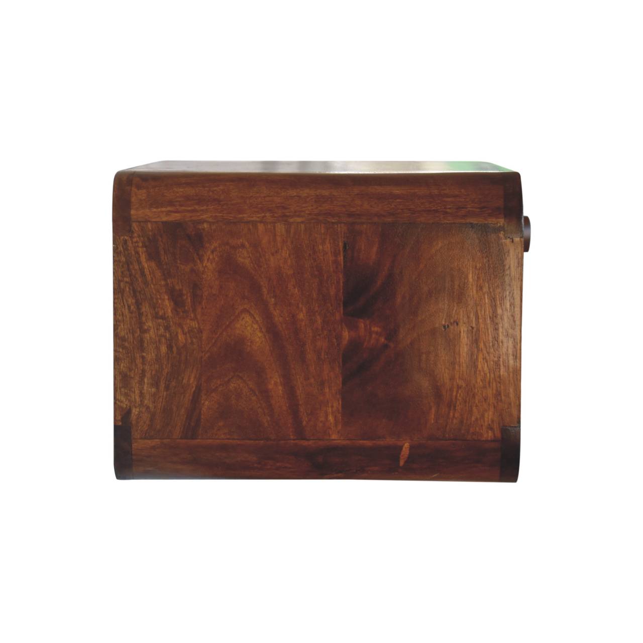 Chestnut  Open Woven Bedside. 100% Solid Mango Wood