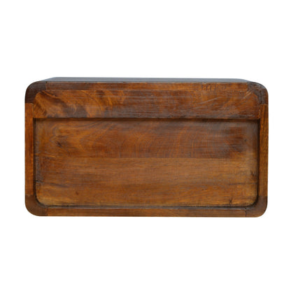 Chestnut  Open Woven Bedside. 100% Solid Mango Wood