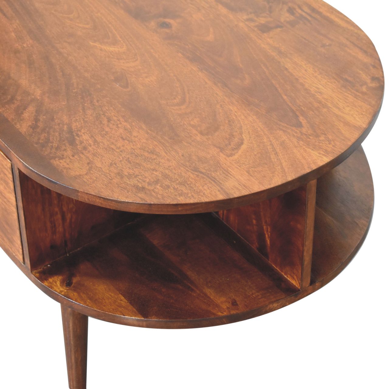 Chestnut Oval Coffee Table. 100% Solid Mango Wood
