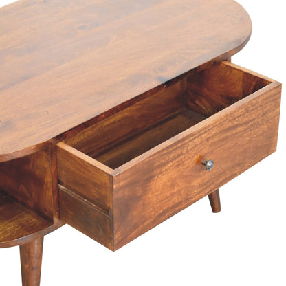 Chestnut Oval Coffee Table. 100% Solid Mango Wood