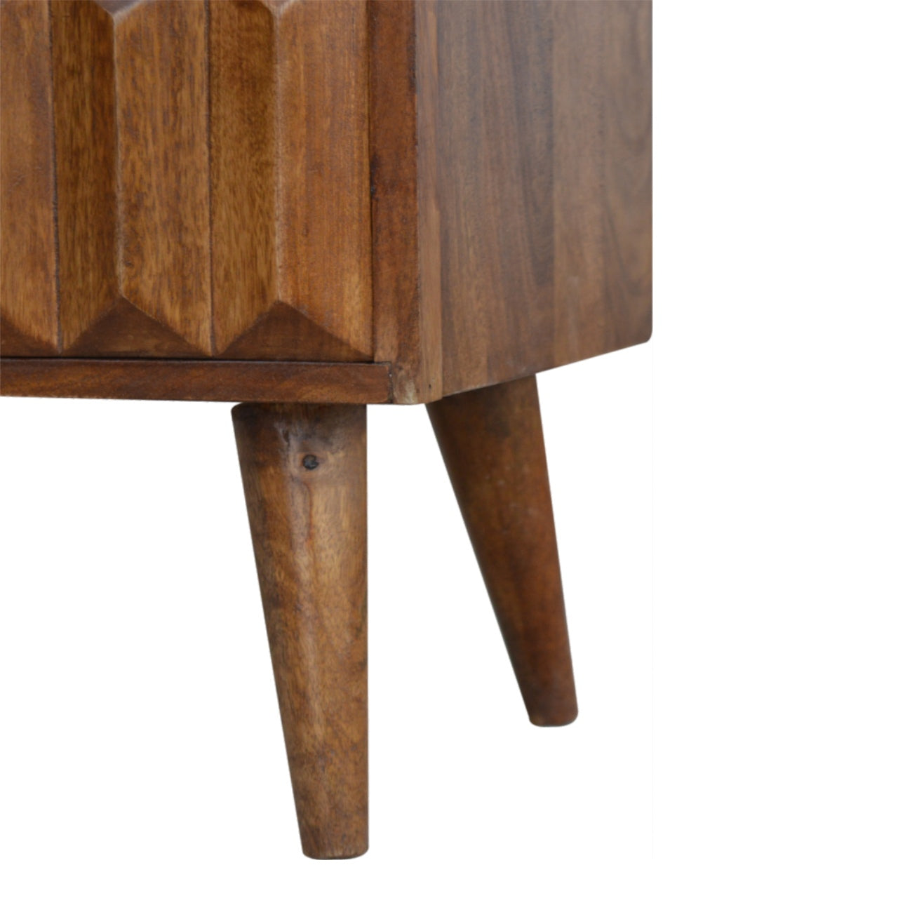 Chestnut Prism Sliding Media Unit. 100% Solid Mango Wood