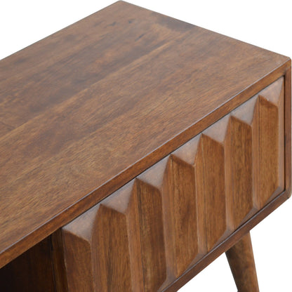 Chestnut Prism Sliding Media Unit. 100% Solid Mango Wood