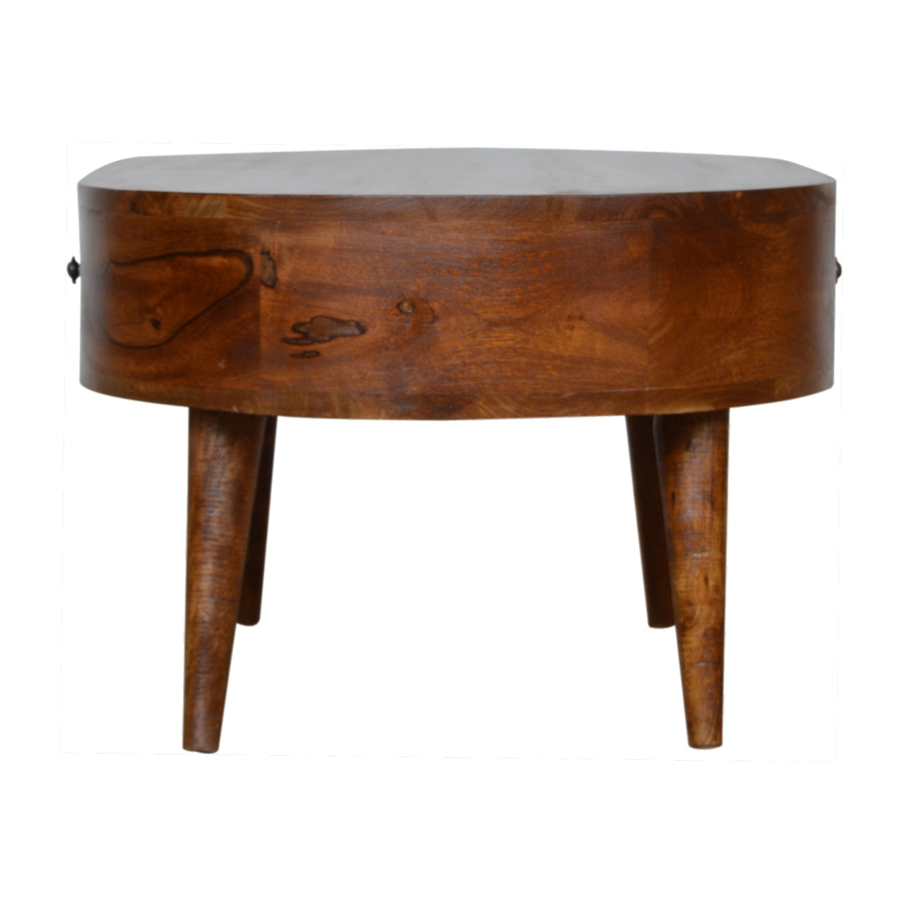 Chestnut Rounded Coffee Table. 100% Solid Mango Woods