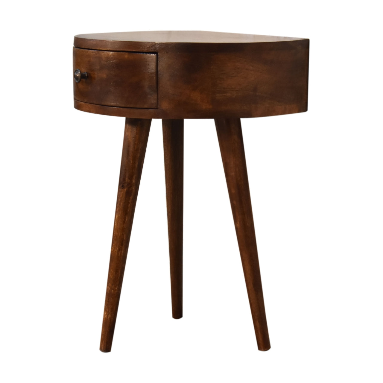 Chestnut Semi Circle Bedside. 100% Solid Mango Wood