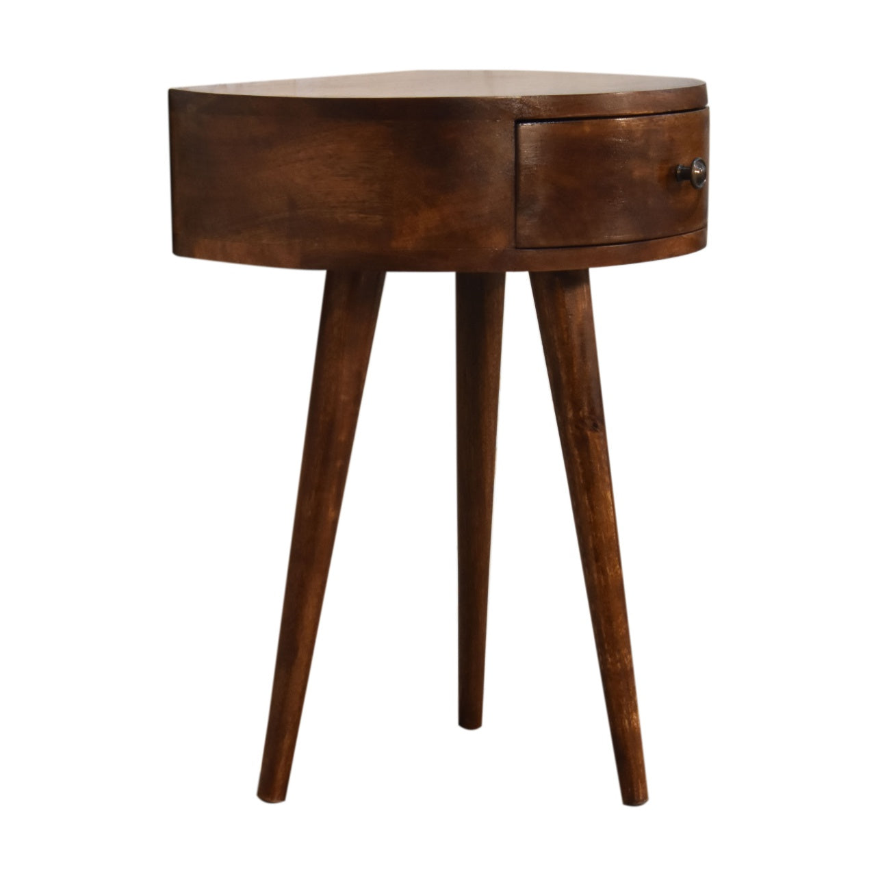 Chestnut Semi Circle Bedside. 100% Solid Mango Wood