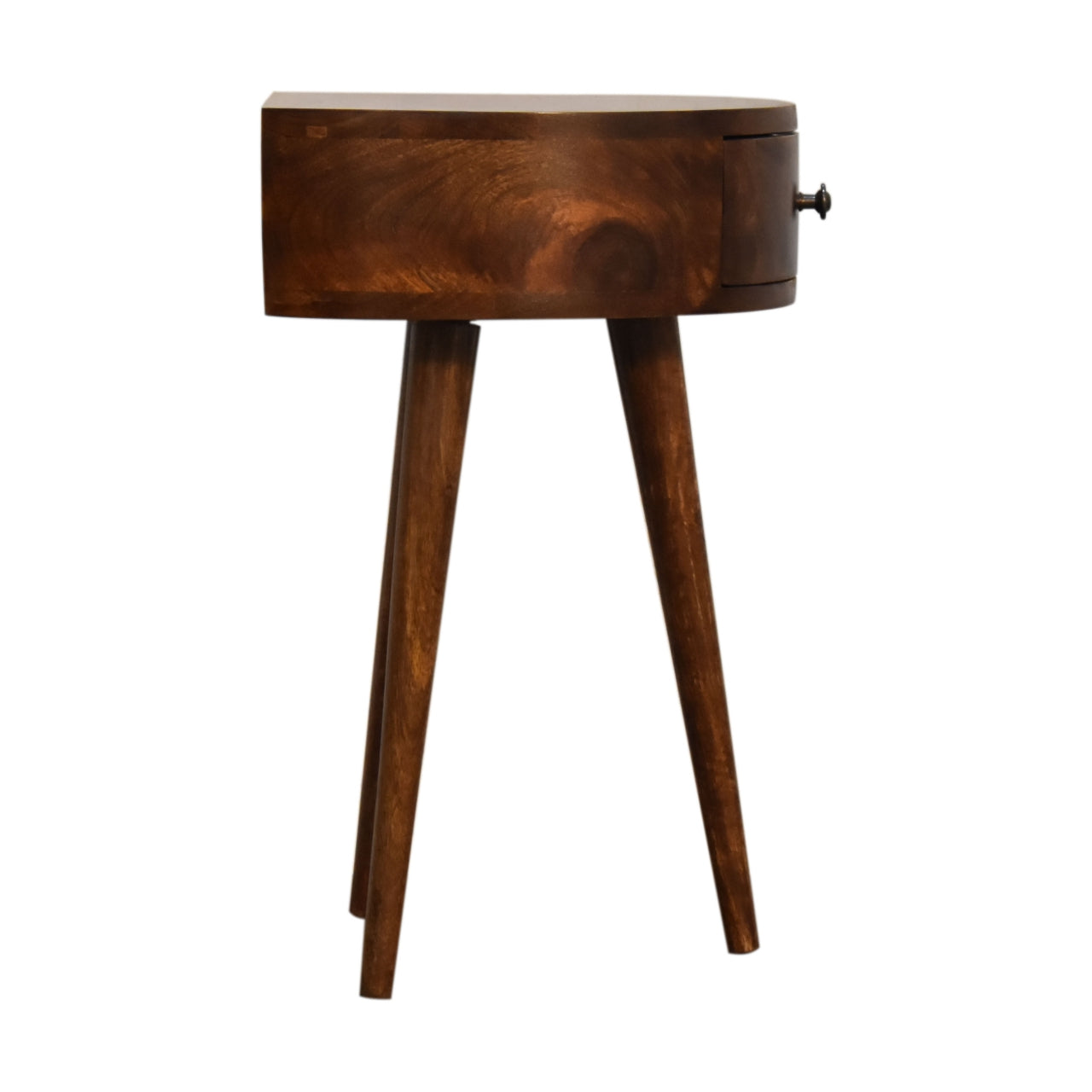 Chestnut Semi Circle Bedside. 100% Solid Mango Wood