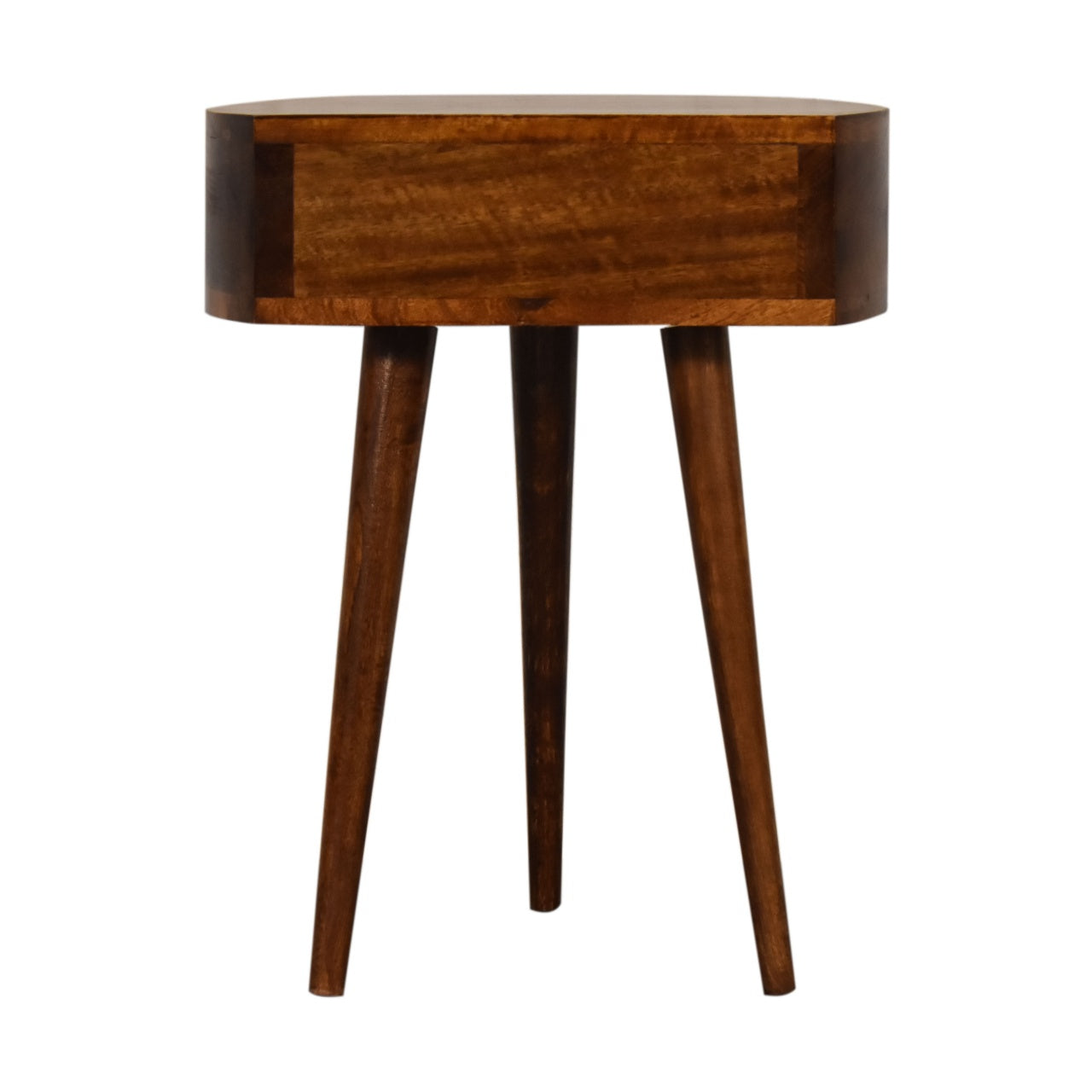Chestnut Semi Circle Bedside. 100% Solid Mango Wood
