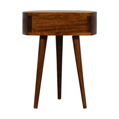 Chestnut Semi Circle Bedside. 100% Solid Mango Wood