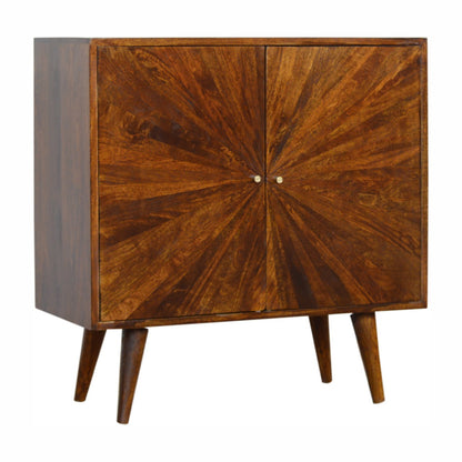 Chestnut Sunrise Cabinet. 100% Solid Mango Wood