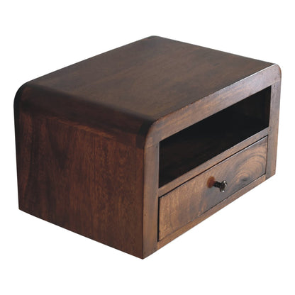 Chunky Chestnut Wall Nightstand. 100% Solid Mango Wood