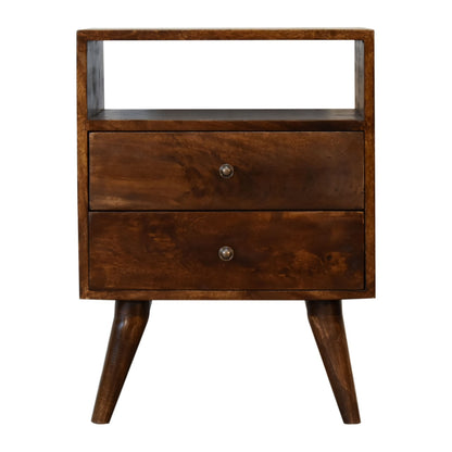 Classic Chestnut Bedside. 100% Solid Mango Wood