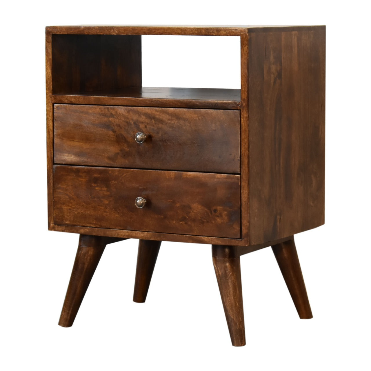 Classic Chestnut Bedside. 100% Solid Mango Wood