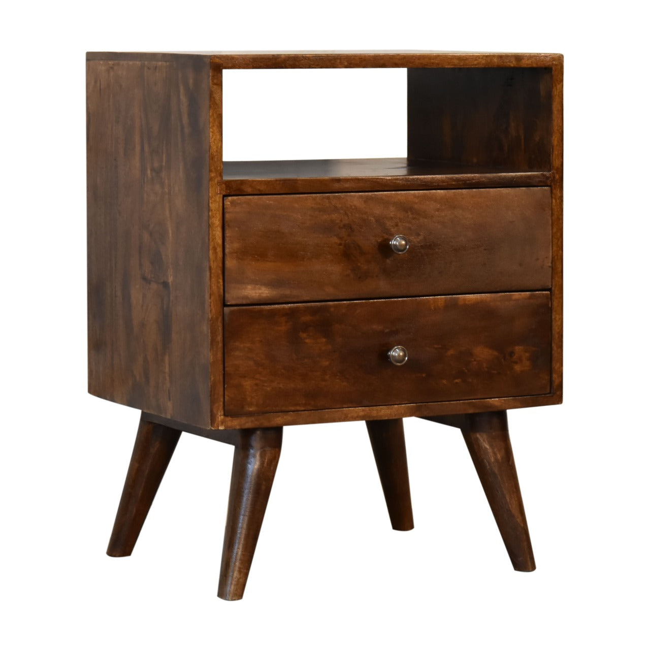 Classic Chestnut Bedside. 100% Solid Mango Wood