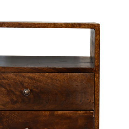 Classic Chestnut Bedside. 100% Solid Mango Wood