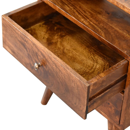 Classic Chestnut Bedside. 100% Solid Mango Wood