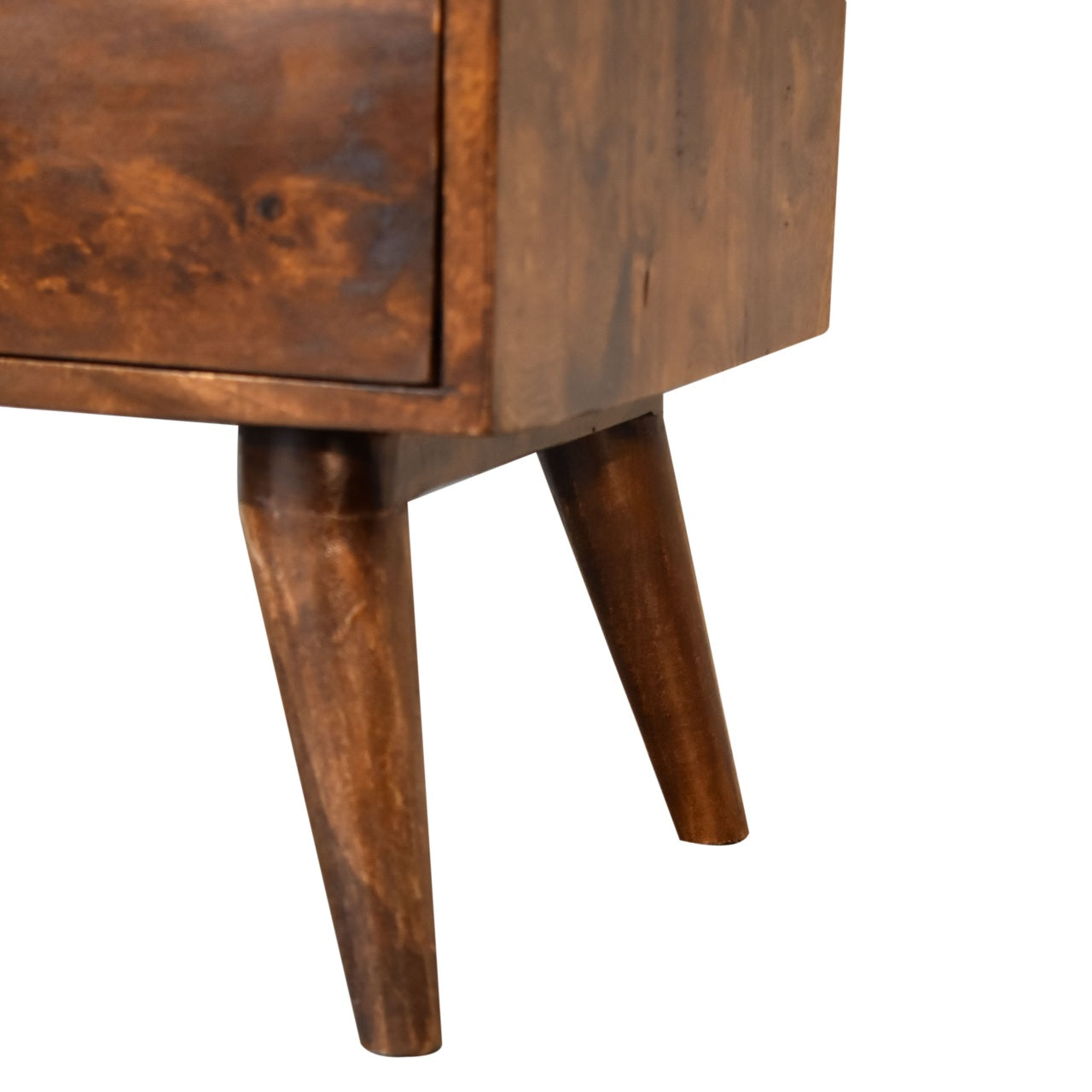 Classic Chestnut Bedside. 100% Solid Mango Wood