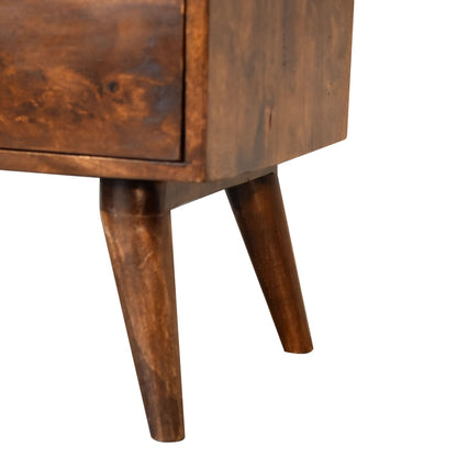 Classic Chestnut Bedside. 100% Solid Mango Wood