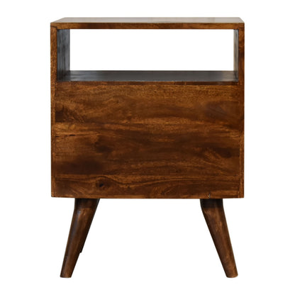 Classic Chestnut Bedside. 100% Solid Mango Wood