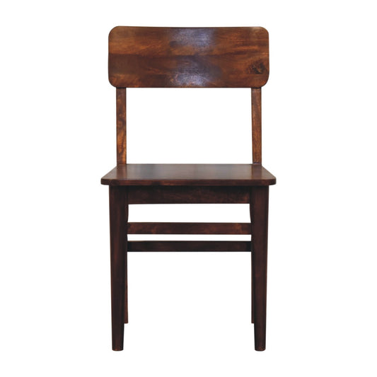 Classic Chestnut Dining Chair, 100% Solid Mango Wood