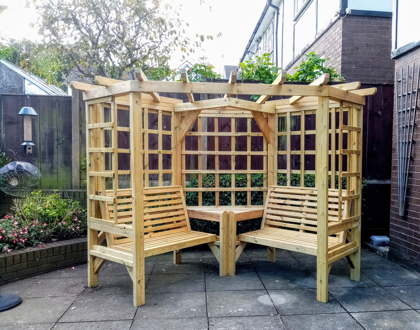 Clementine 4 Seat Corner Arbour Scandinavian Redwood