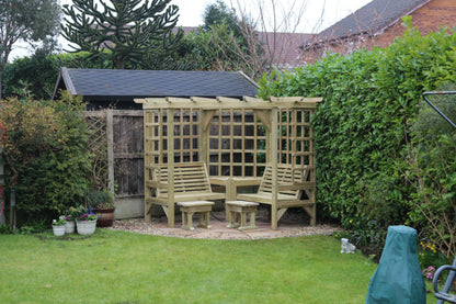 Clementine 4 Seat Corner Arbour Scandinavian Redwood