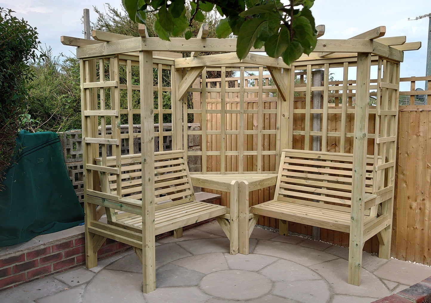 Clementine 4 Seat Corner Arbour Scandinavian Redwood