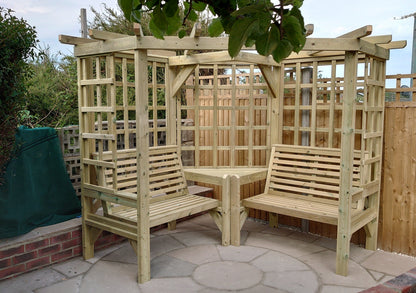 Clementine 4 Seat Corner Arbour Scandinavian Redwood
