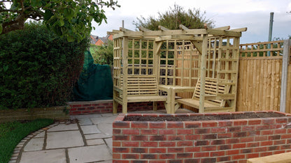 Clementine 4 Seat Corner Arbour Scandinavian Redwood
