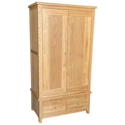 Como 2 Door 2 Drawer Wardrobe. Solid American Oak Frame