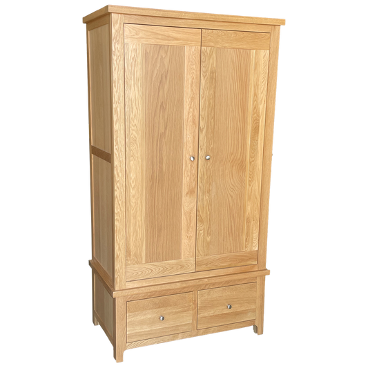 Como 2 Door 2 Drawer Wardrobe. Solid American Oak Frame