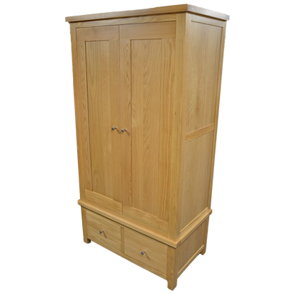 Como 2 Door 2 Drawer Wardrobe. Solid American Oak Frame