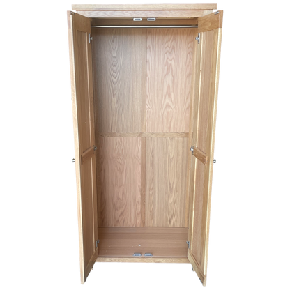 Como 2 Door Hinged Wardrobe – Solid American Oak Frame