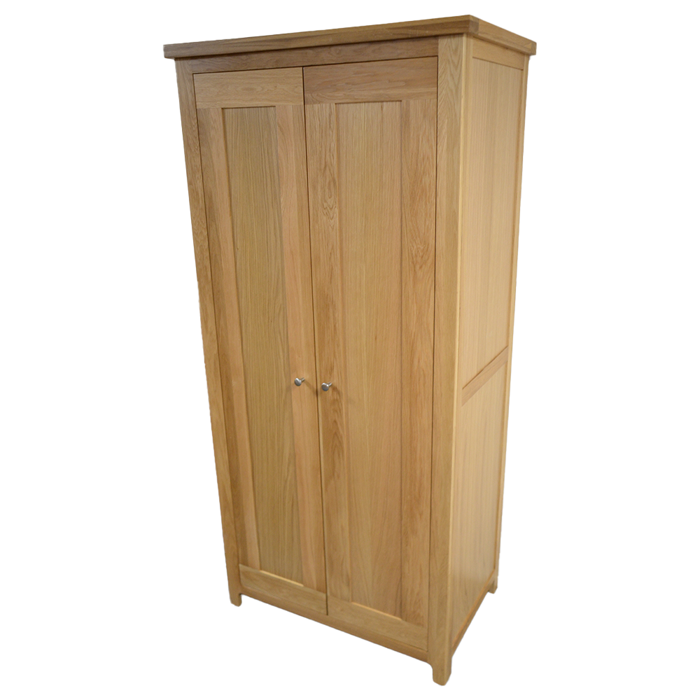Como 2 Door Hinged Wardrobe – Solid American Oak Frame