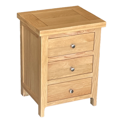 Como 3 Drawer Bedside Cabinet – Solid American Oak Frame