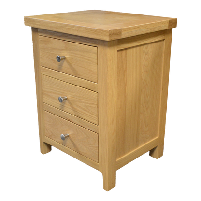 Como 3 Drawer Bedside Cabinet – Solid American Oak Frame