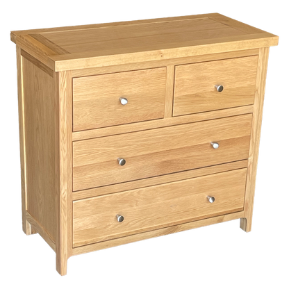 Como 4 Drawer Chest - Solid American Oak Frame. 4 Drawers
