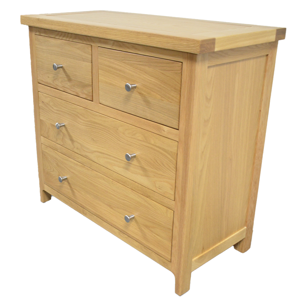 Como 4 Drawer Chest - Solid American Oak Frame. 4 Drawers