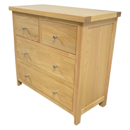 Como 4 Drawer Chest - Solid American Oak Frame. 4 Drawers