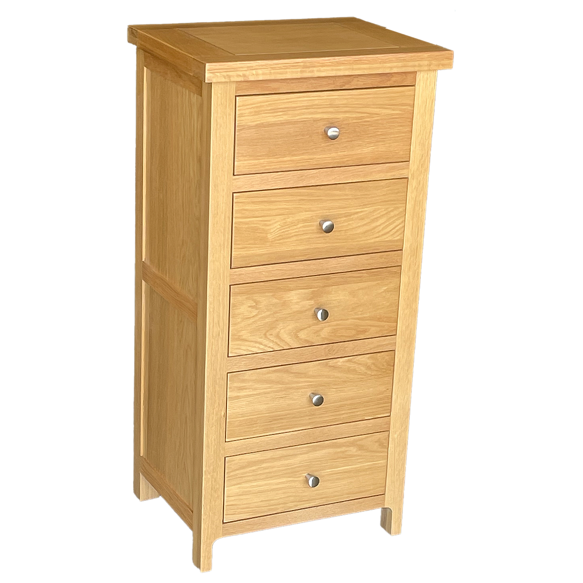 Como 5 Drawer Ches – Solid American Oak & Oak Veneer. 5 Drawers