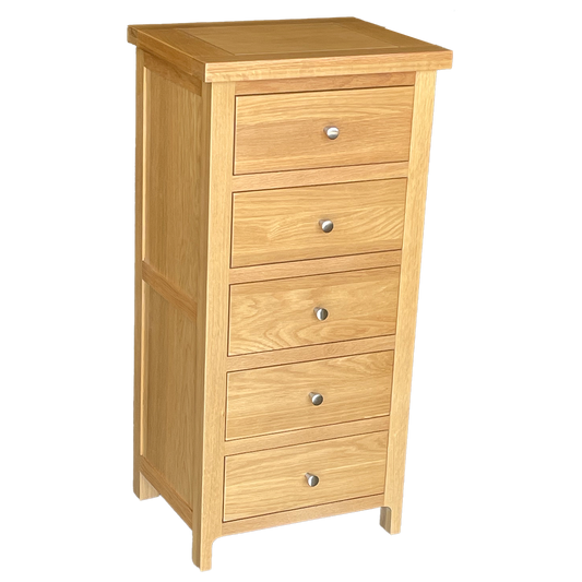 Como 5 Drawer Chest – Solid American Oak Frame