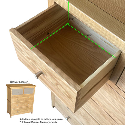 Como 5 Drawer Wide Chest – Solid American Oak Frame