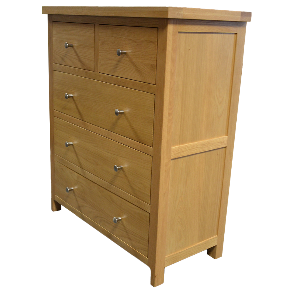 Como 5 Drawer Wide Chest – Solid American Oak Frame