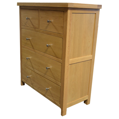 Como 5 Drawer Wide Chest – Solid American Oak Frame
