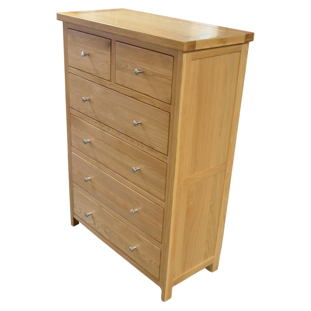 Como 6 Drawer Chest – Solid American Oak Frame (85cm Wide)