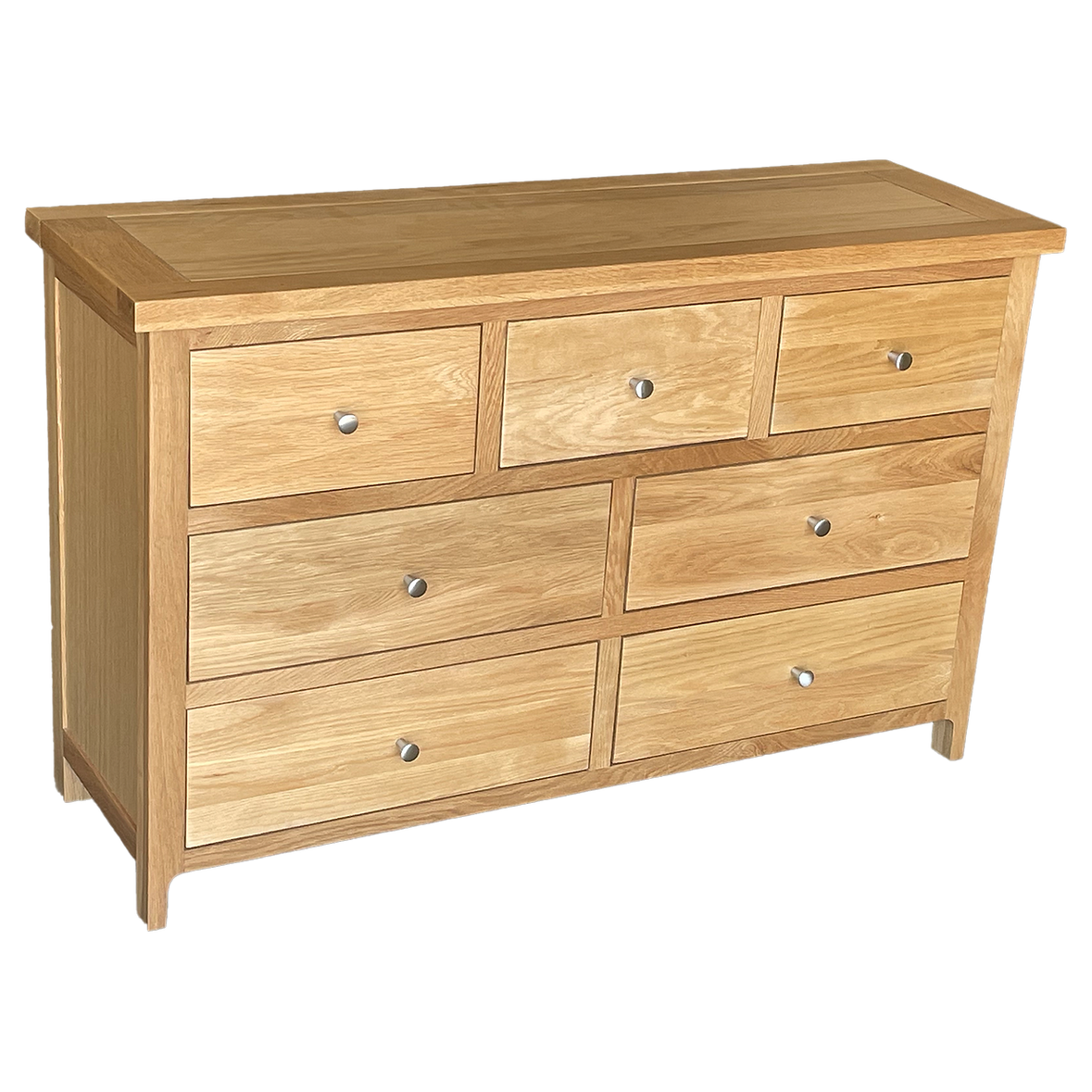 Como 7 Drawer Chest. Solid American Oak & Oak Veneer. 7 Drawers