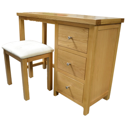 Como Dressing Table with Stool – Solid American Oak Frame (3 Drawers)