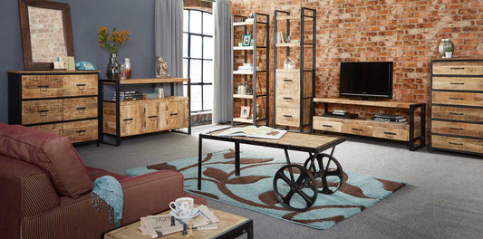 Cosmo Coffee Table, Reclaimed Wood & Metal