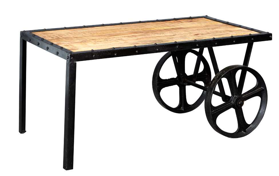 Cosmo Coffee Table, Reclaimed Wood & Metal