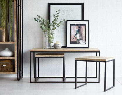 Cosmo Industrial  Coffee Table, Reclaimed Wood & Metal