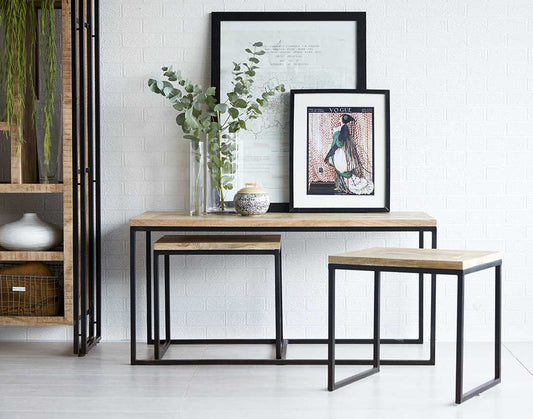 Cosmo Industrial  Coffee Table, Reclaimed Wood & Metal
